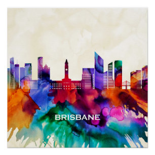 Póster Brisbane Skyline