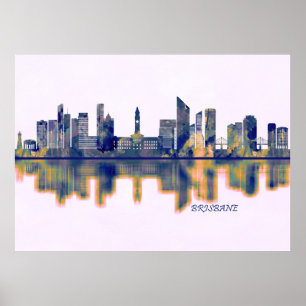 Póster Brisbane Skyline