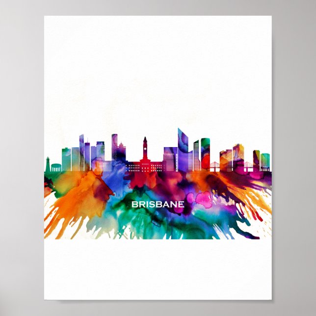 Póster Brisbane Skyline (Frente)