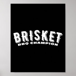 Póster Brisket Bbq Campeón de carne ahumada Bbq Texas Bri