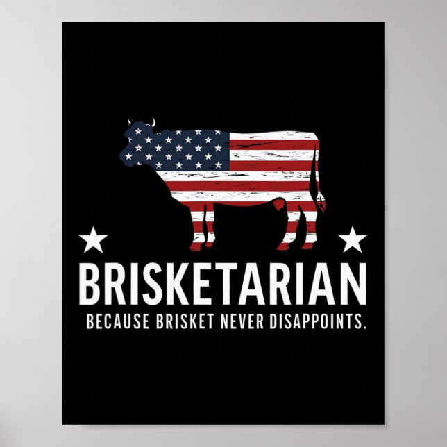 Póster Brisket Bbq Para Hombres Funny Brisket Bbq Brisket (Frente)