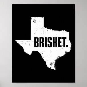 Póster Brisket de Texas Pecho a la Parrilla Brisket BBQ C