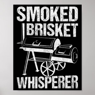 Póster Brisket Whisperer Fumador Carne Rbecue Vinta