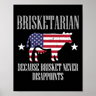 Póster Brisketarian Bandera Estadounidense Brisket Bbq By