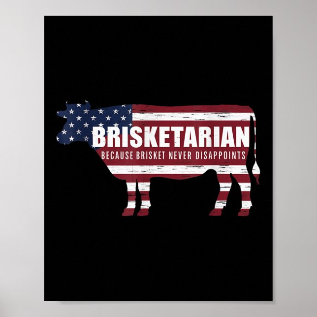 Póster Brisketarian Brisket Bbq Humor Crude Barbecue (Frente)