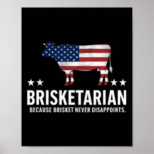 Póster Brisketarian Brisket Bbq Para Hombres Funny Byrbes