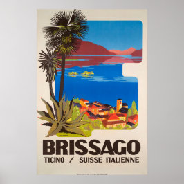 Póster Brissago,Ticino,Switzerland,Travel Poster