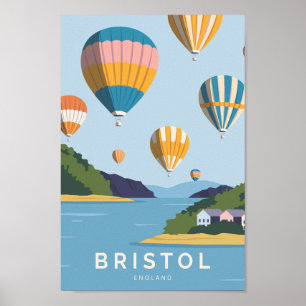 Póster Bristol England Famoso Ilustracion Travel Place