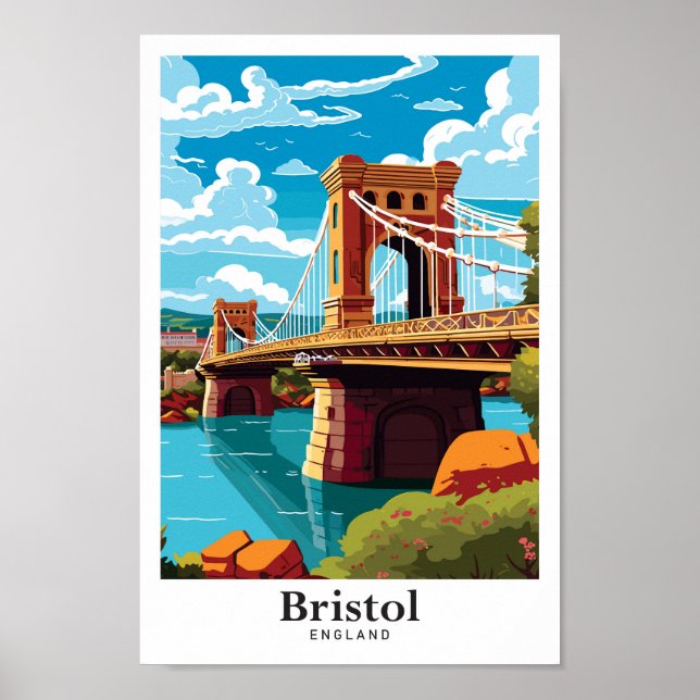 Póster Bristol England Viaje Retrato Vintage (Frente)