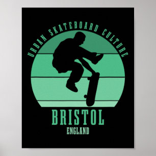 Póster Bristol Inglaterra Skateboarder Urna Skateboarding