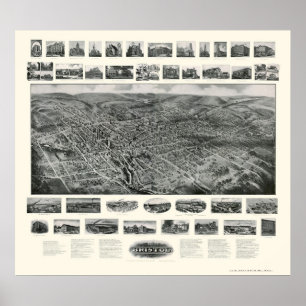Póster Bristol, mapa panorámico del CT - 1907