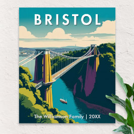 Póster Bristol Reino Unido Clifton Suspensión Bridge Retr