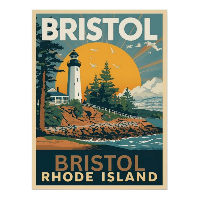 Póster Bristol, Rhode Island, USA (Anverso)