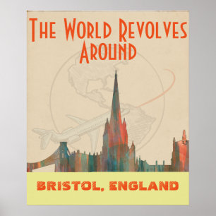 PÓSTER BRISTOL, UK SKYLINE