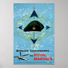 Póster Britain's Commandos The Royal Marines Propaganda