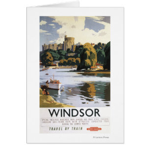 Poster británico de Thames del castillo de Windsor