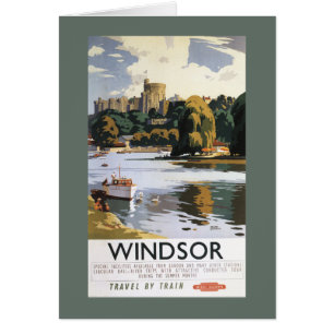 Poster británico de Thames del castillo de Windsor