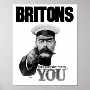 Póster Británico su país le necesitan - señor Kitchener
