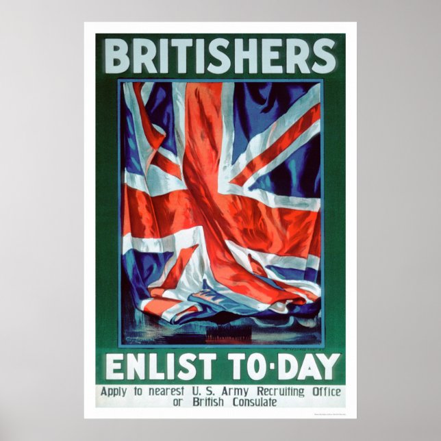 Póster Británicos se inscriben hoy (US02116) (Frente)