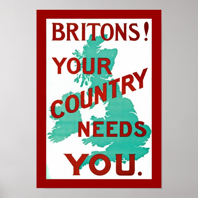 Póster ¡Británicos! Tu país te necesita (Frente)