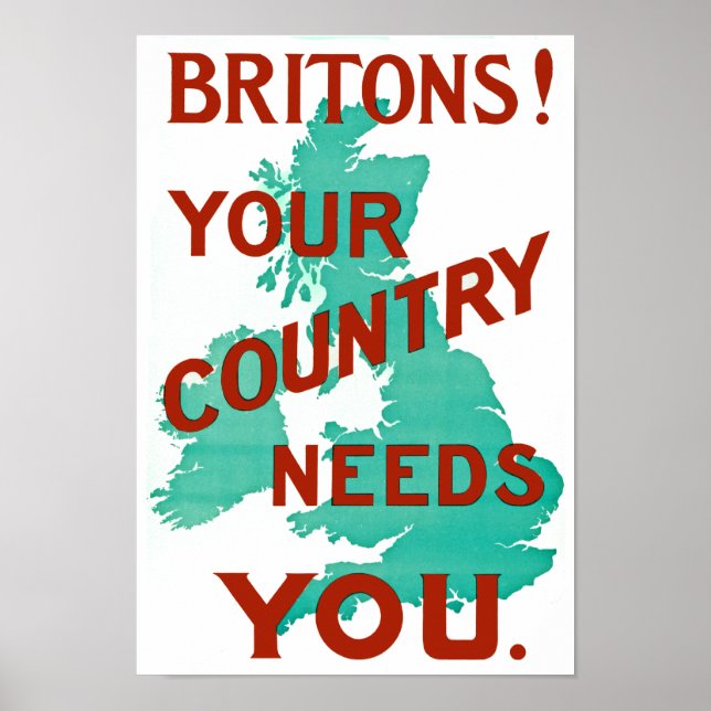 Póster ¡Británicos! Tu país te necesita (Frente)