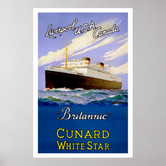 Póster Britannic ~ Liverpool, Estados Unidos, Canadá