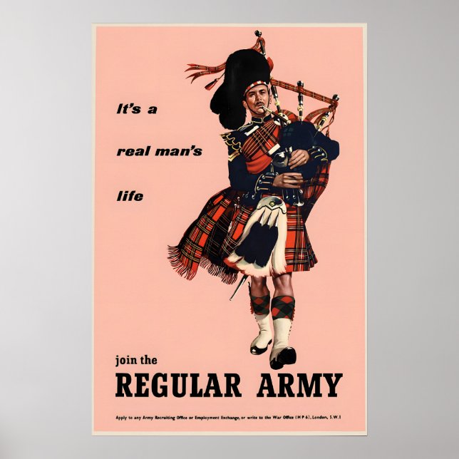 Póster British Army Recruitment Poster Join the regular (Frente)