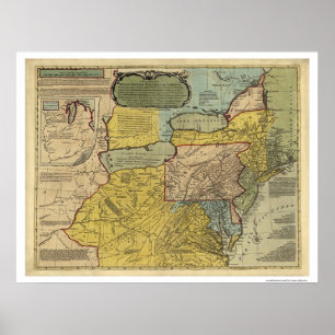 Póster British Colonies America Map - 1771