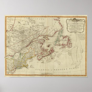 Póster British colonies North America, New England