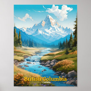 Póster British Columbia Canada Vintage Travel
