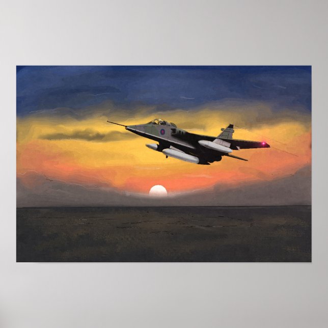 Póster British Jaguar Jet Fighter 1984 Europe. (Frente)