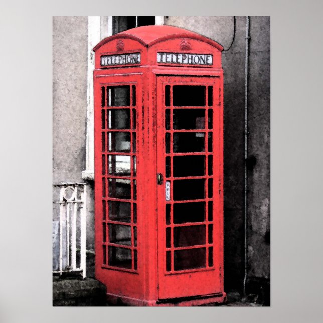 Póster British Phone Booth Fresco (Frente)