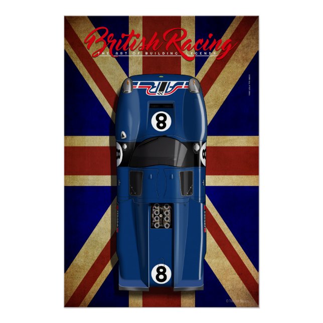 Póster British Racing Lola T70 MKIII No.8 (Anverso)