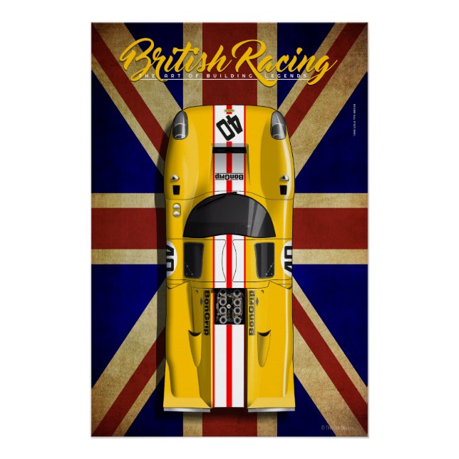 Póster British Racing Lola T70 MKIIIB No.40 (Anverso)