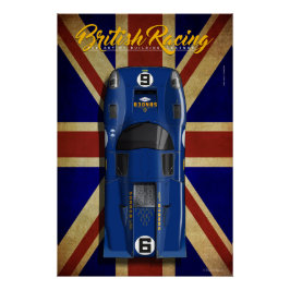 Póster British Racing Lola T70 MKIIIB No.6 Sunoco