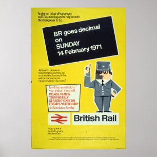 Póster British Rail es decimal