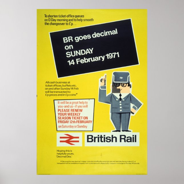 Póster British Rail es decimal (Frente)