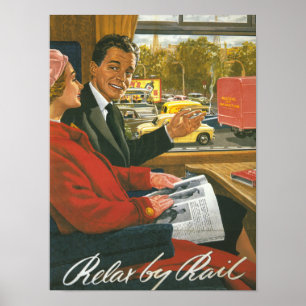 Póster British Railways Relax by Rail Poster