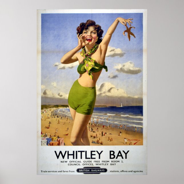 Póster British Railways Whitley Bay 1949 (Frente)