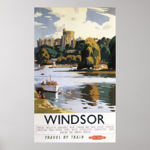 Póster British Railways Windsor Castle Thames Poster