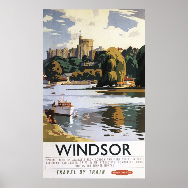 Póster British Railways Windsor Castle Thames Poster (Frente)