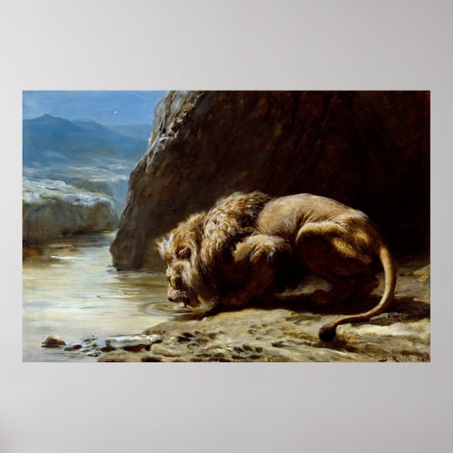Póster Briton Riviere: El Rey Bebe, 1881, León (Frente)