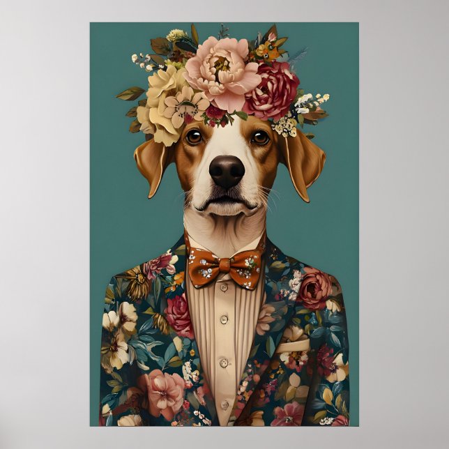 Póster Brittany Spaniel In Suit Poster, Brittany (Frente)