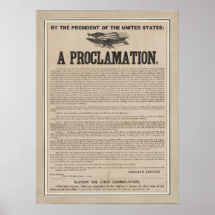 Póster Broadside de la Proclamación de Emancipación Preli