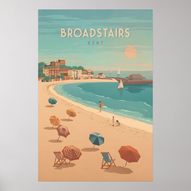 Póster Broadstairs Seaside Travel Poster (Frente)