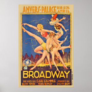 Póster Broadway 1929 Glenn Tryon Evelyn Brent Merna