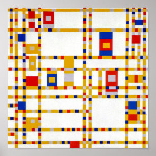 Póster Broadway Boogie Woogie   Piet Mondrian