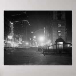 Póster Broadway por la noche, 1910. Foto de cosecha de vi