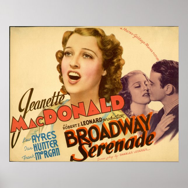 Póster Broadway Serenade ~ Jeanette Mac Donald (Frente)