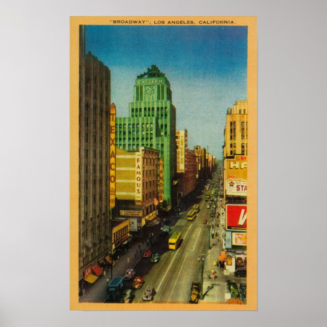 Póster Broadway Street en Los Ángeles, California (Frente)